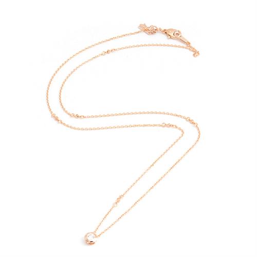 ポーラ ネックレス レディース 1Pダイヤモンド D0.10ct ピンクゴールド POLA 750PG 中古