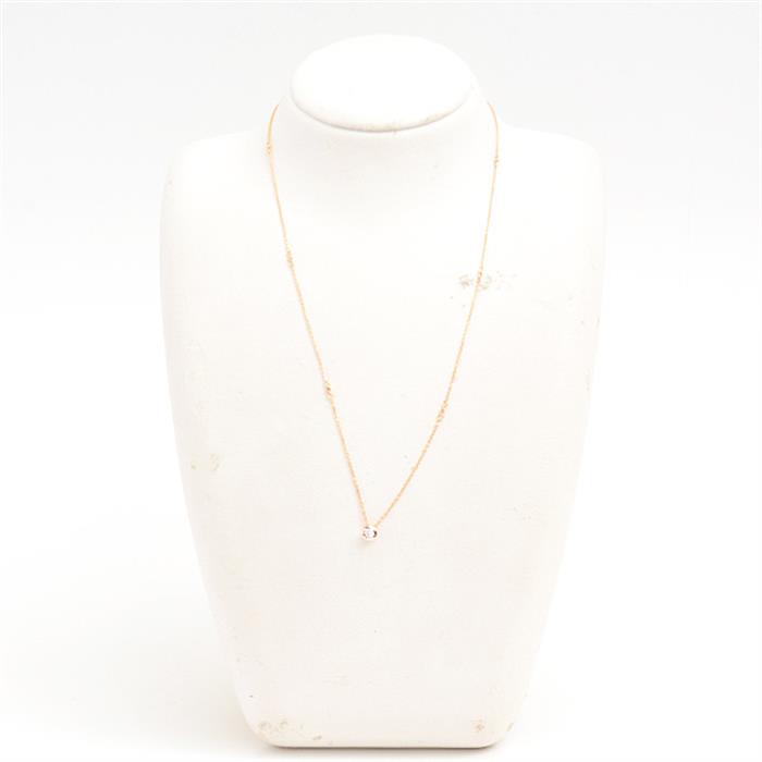 ポーラ ネックレス レディース 1Pダイヤモンド D0.10ct ピンクゴールド POLA 750PG 中古