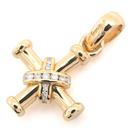 ブルガリ ペンダント ユニセックス パッソドッピオ クロス ダイヤモンド ペンダントトップ イエローゴールド BVLGARI 750YG 中古