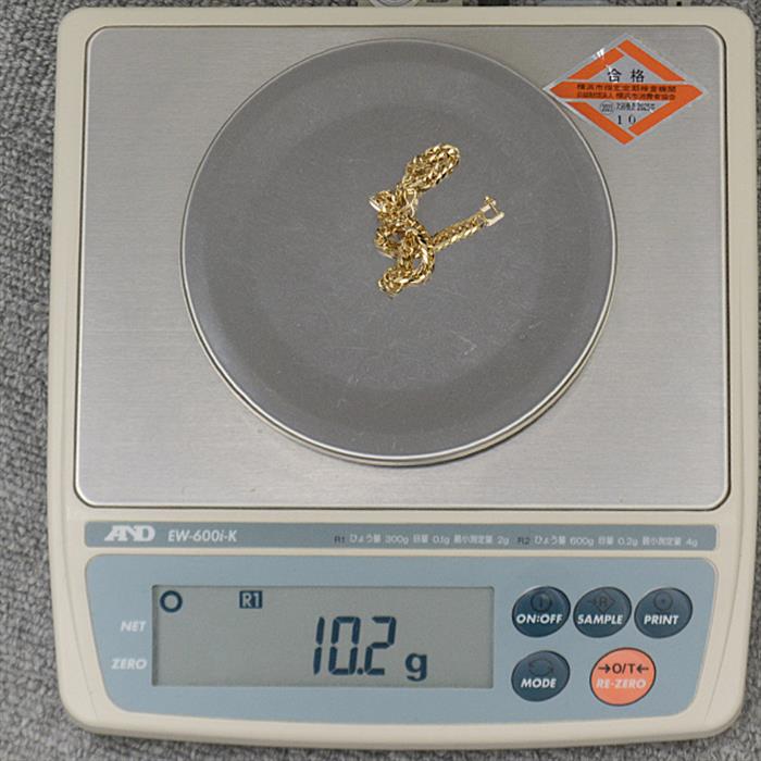喜平 ブレスレット K18 6面カット ダブル 10g 18cm 造幣局検定刻印入 メンズ レディース チェーン イエローゴールド YG 中古