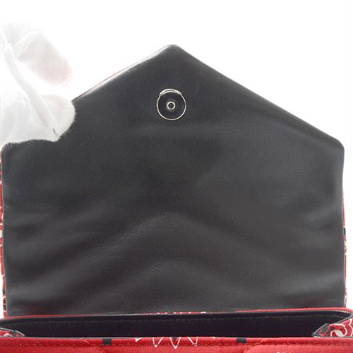 サンローラン バッグ レディース ショルダーバッグ キルティング コットン バンダナ柄 レッド SAINT LAURENT 中古