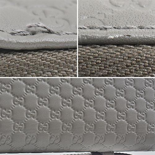 グッチ 財布 メンズ マイクログッチシマ トラベルドキュメントケース オーガナイザー ウォレットバッグ カーフ グレー GUCCI 544250 中古