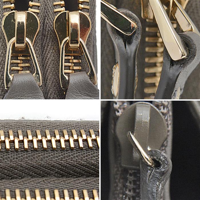 グッチ 財布 メンズ マイクログッチシマ トラベルドキュメントケース オーガナイザー ウォレットバッグ カーフ グレー GUCCI 544250 中古