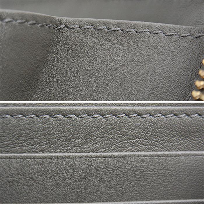 グッチ 財布 メンズ マイクログッチシマ トラベルドキュメントケース オーガナイザー ウォレットバッグ カーフ グレー GUCCI 544250 中古