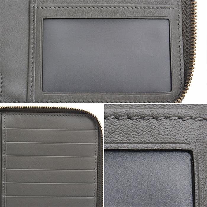 グッチ 財布 メンズ マイクログッチシマ トラベルドキュメントケース オーガナイザー ウォレットバッグ カーフ グレー GUCCI 544250 中古