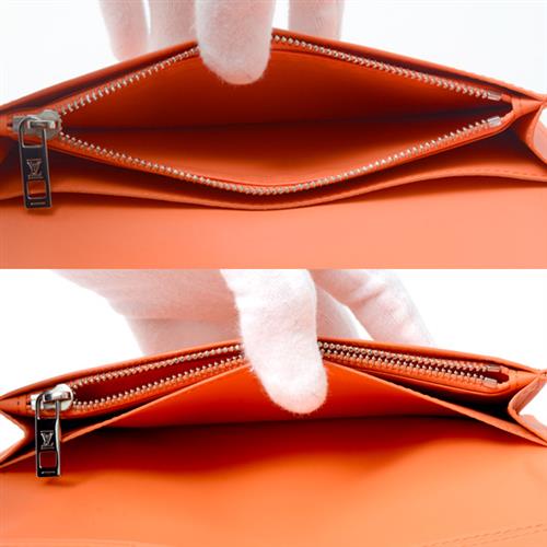 ルイヴィトン 財布 レディース LVアエログラム ポルトフォイユブラザNM 長財布 オレンジ M81153 Louis Vuitton 中古