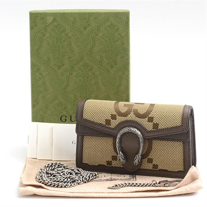 グッチ バッグ レディース ジャンボGG ディオニュソス チェーンショルダーバッグ 2WAY ベージュ GUCCI 476432 中古