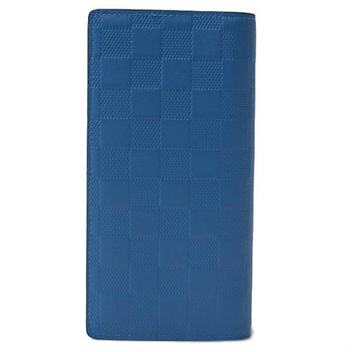 ルイヴィトン 財布 メンズ ダミエアンフィニ ポルトフォイユブラザ 長財布 ブルー N60081 Louis Vuitton 中古